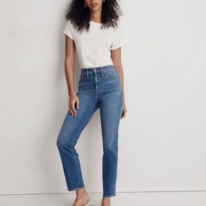NWT Madewell Stovepipe Jeans Straight Leg High Waist Medium Wash Women’s Size 24